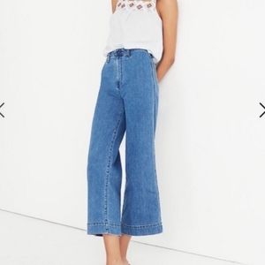Madewell Emmett Medium Wash High Rise Wide Leg Cropped Jeans